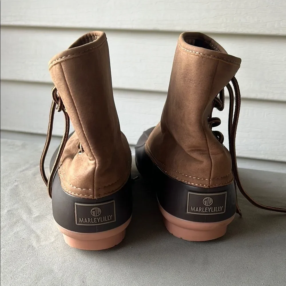 Women's Brown & Tan Winter Boots - Picture 2 of 6